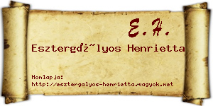 Esztergályos Henrietta névjegykártya