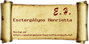 Esztergályos Henrietta névjegykártya